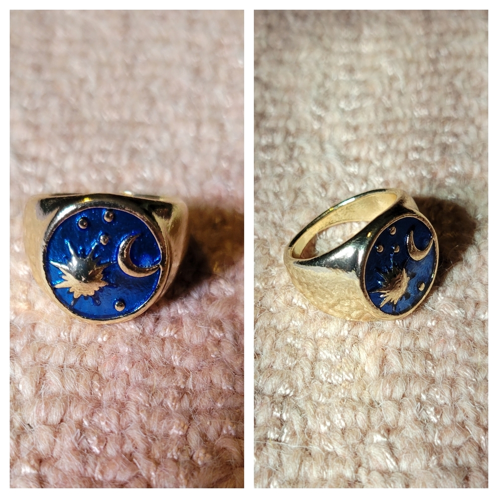 Sun & Moon Enamel Style Ring